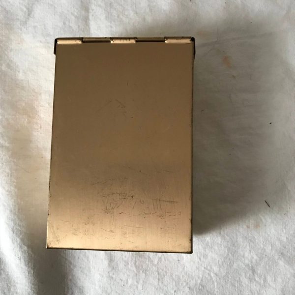 Vintage Cigarette Case Metal with raised barnyard picture Gold Tone Products USA purse handbag accessory