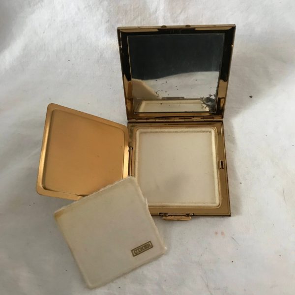 Vintage Compact Brass Ciner with puff Unused  Collectible Display Purse Handbag Accessory Vanity face powder make up