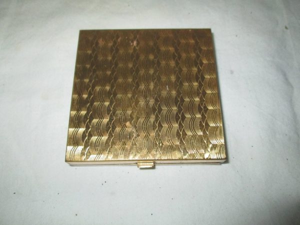 Vintage Compact Brass with Mirror, Screen and Puff unused purse make-up collectible vanity