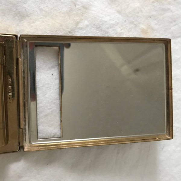 Vintage Compact Evening in Paris Face Powder original puffs nice mirror working great mirror lipstick and rouge complete compact rhinestones