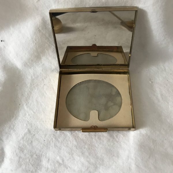 Vintage Compact Genuine Mother of Pearl Unused with original screen  brass Mirror collectible purse handbag display face powder
