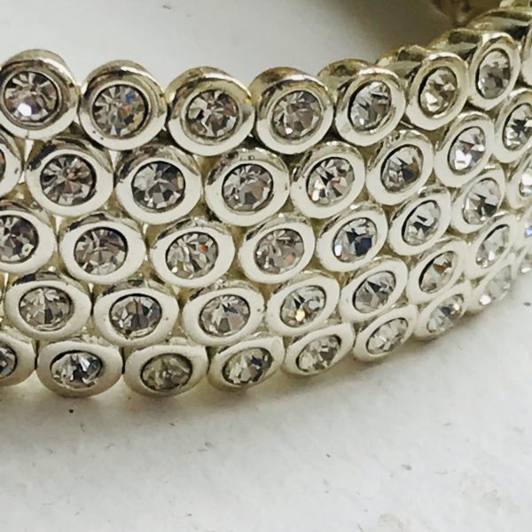 Vintage crystal bracelet stunning crystals set in silver tone metal fine quality fashion jewelry bangle