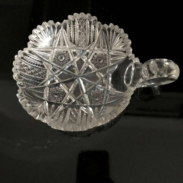 Vintage Cut Glass Nappy with Sawtooth rim Candy dish bowl serving dining collectible display trinket soap dish