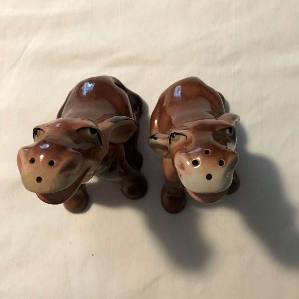 Vintage Donkey Salt and Pepper Shakers War-time Japan farmhouse lodge hunting cabin collectible display RARE Unique & Whimsical