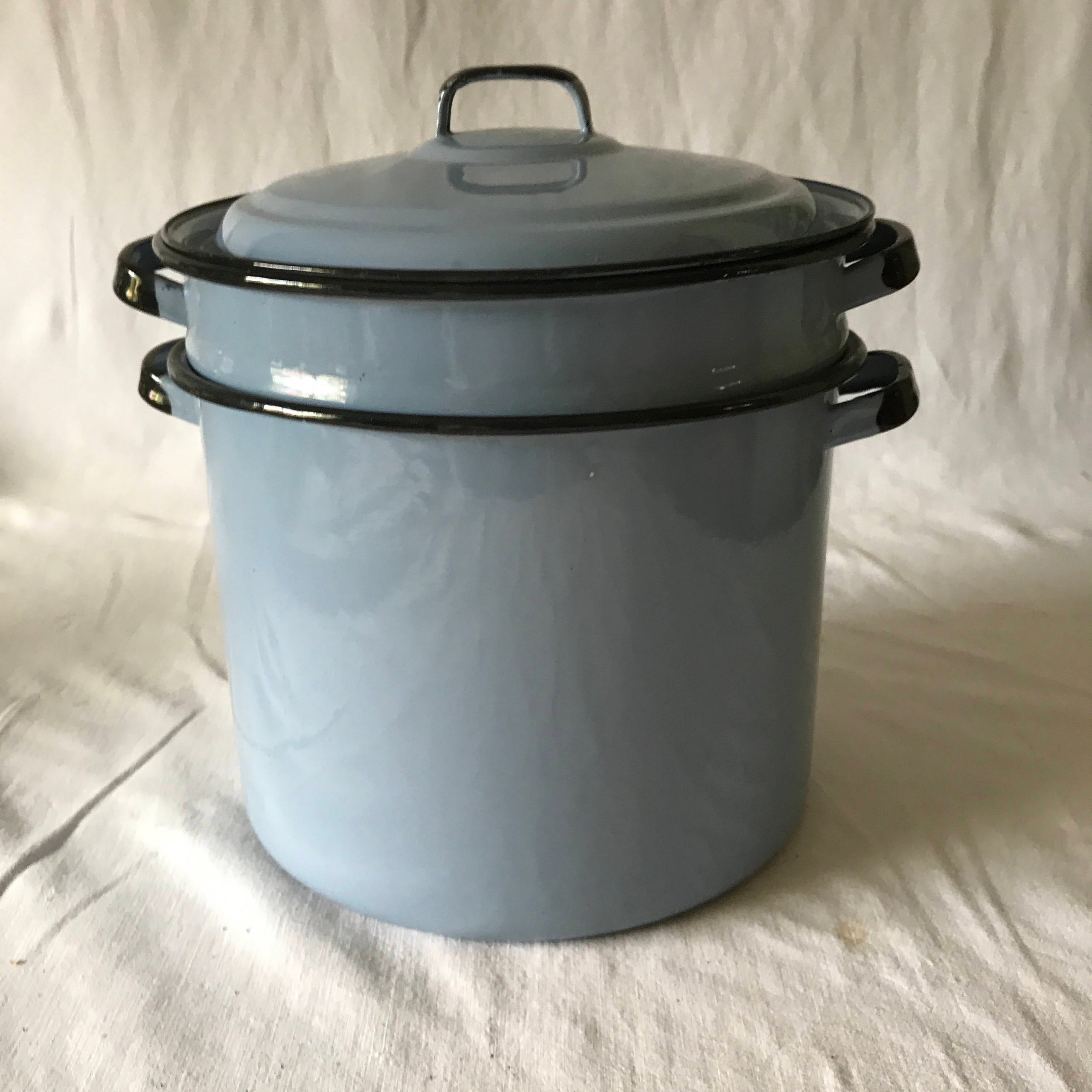 Enamelware Double Boiler Bakelite Knob 40s Black/white Chippy Metal Pan Set  Vintage Cottage Core Kitchen, Stage Prop 