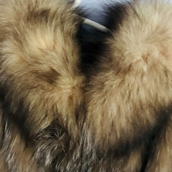 Vintage Fox Fur Coat Blue Silver Fox from Finland Size 8 Women's Winter Jacket Lined HWR inside 100% Bemberg Lining Warm winter coat