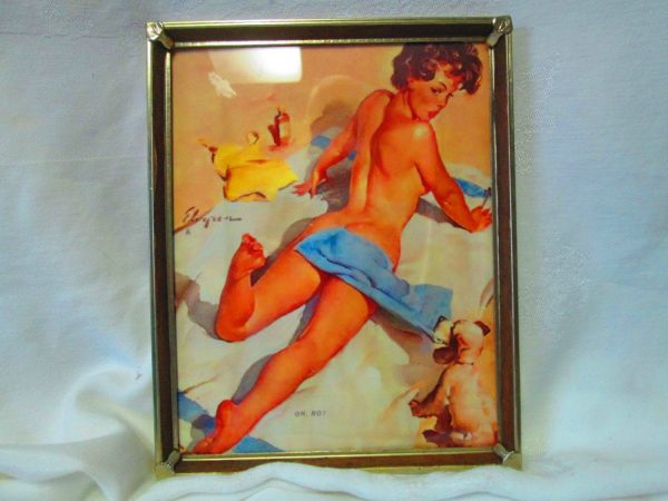 Vintage framed pin up mid century good condition 8x10 frame