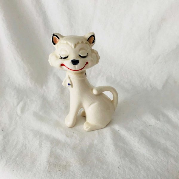 Vintage Happy Kitten Cat Smiling Figurines Fine Bone China Quality cottage display farmhouse shabby chic collectible home decor