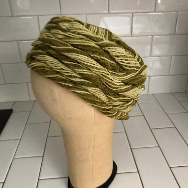 Vintage Hat Various Olive Greens Turban style theater movie prop costume Evelyn Varon Exclusive USA Union Made 1930's-40's