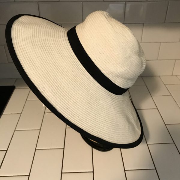 Vintage Hat Woven Paper Huge Brim Kentucky Derby style hat Summer Toucan Collection New York theater movie prop costume special event