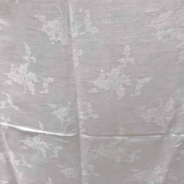 Vintage Large Size 66"x76" Damask Tablecloth Roses Thoughout Holiday Christmas Spring Summer Wedding Bridal Shinny Cotton