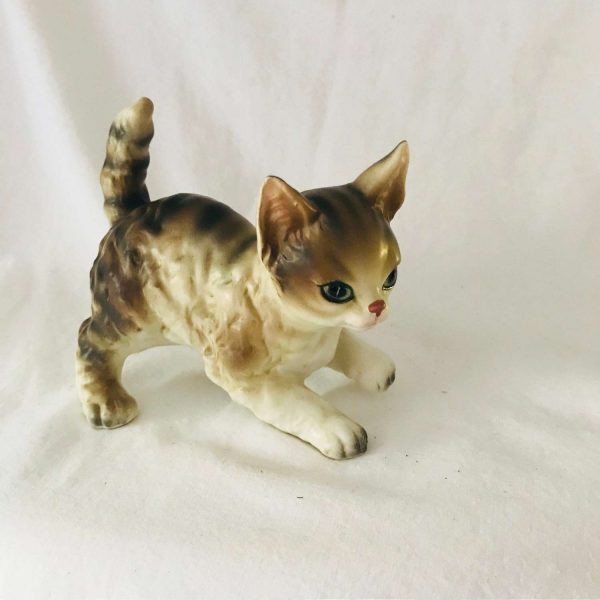 Vintage Lefton Kitten Cat Playing Figurines Fine Bone China Quality  cottage display farmhouse shabby chic collectible home decor