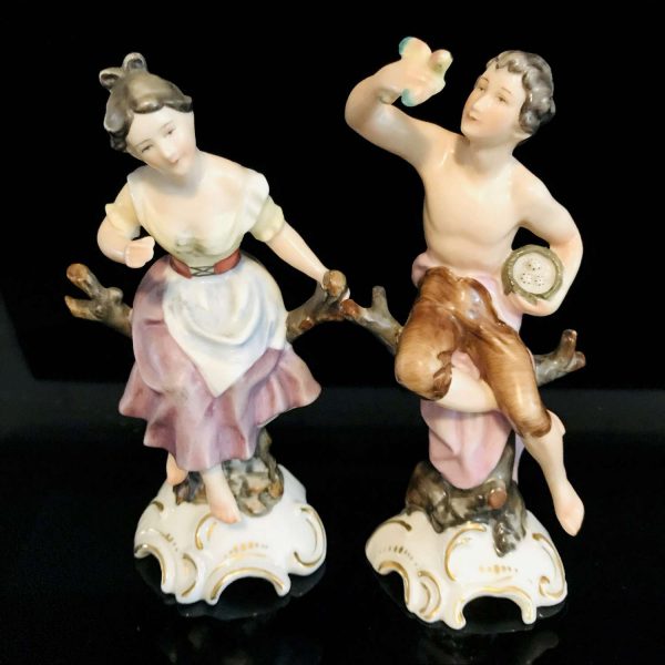 Vintage Lipper and Mann Courting couple figurines collectible fine bone china display farmhouse bed and breakfast