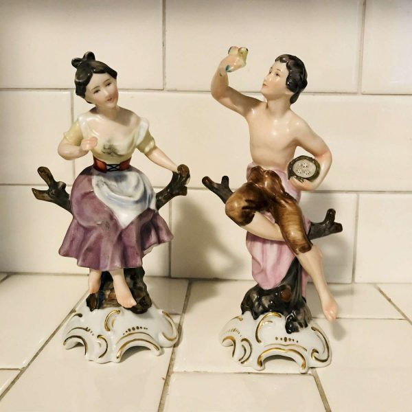 Vintage Lipper and Mann Courting couple figurines collectible fine bone china display farmhouse bed and breakfast