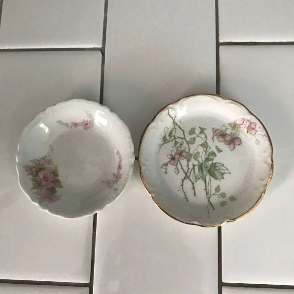 Vintage Lot of 10 England Antique porcelain butter pats dainty flowers ornate details farmhouse collectible dining bridal shower wedding