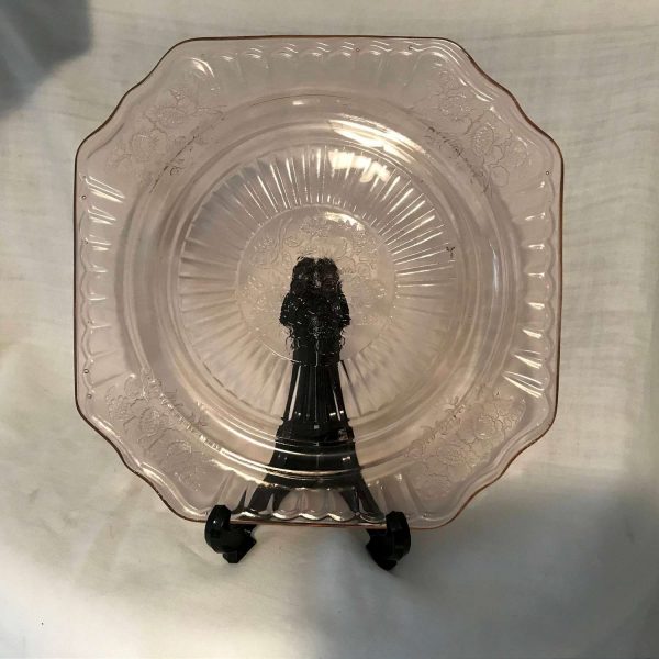Vintage luncheon plates 5 Mayfair Open Rose 8.5" pink depression glass farmhouse collectible RARE find display 1930-34 Set of 5
