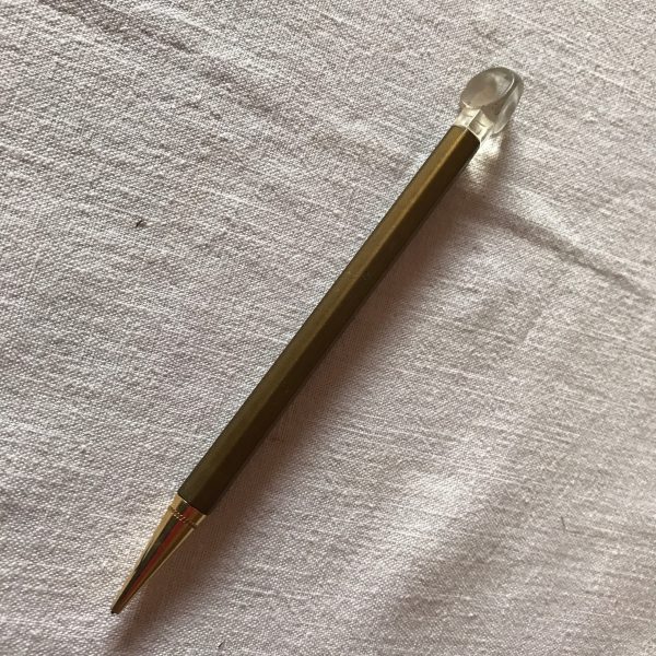 Vintage Magnetic Gold tone Mechanical Pencil with clear plastic Bubble End