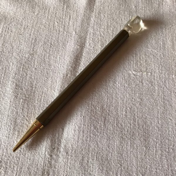 Vintage Magnetic Gold tone Mechanical Pencil with clear plastic Bubble End