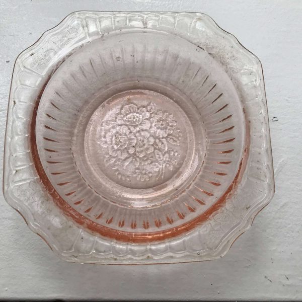 Vintage Mayfair Open Rose cereal bowl pink depression glass farmhouse collectible RARE find display 1930-34