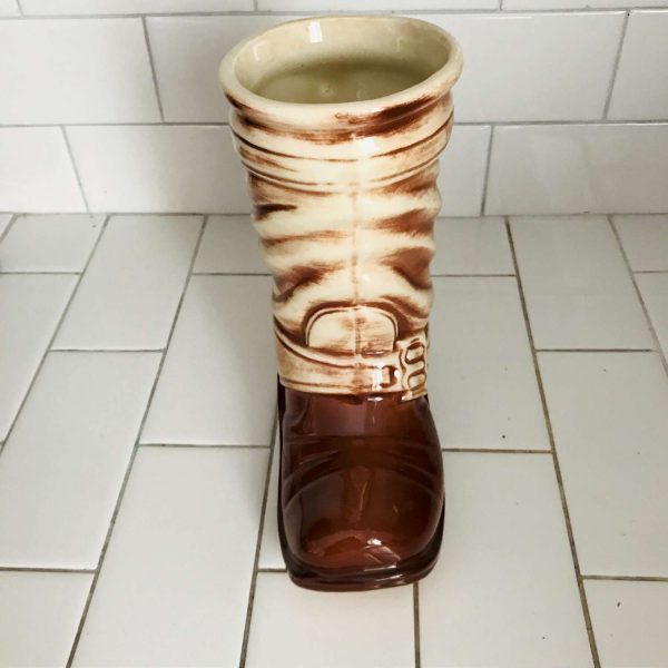 Vintage McCoy Cowboy Boot Stein collectible western ranch farmhouse display New Old Stock Estate find planter vase