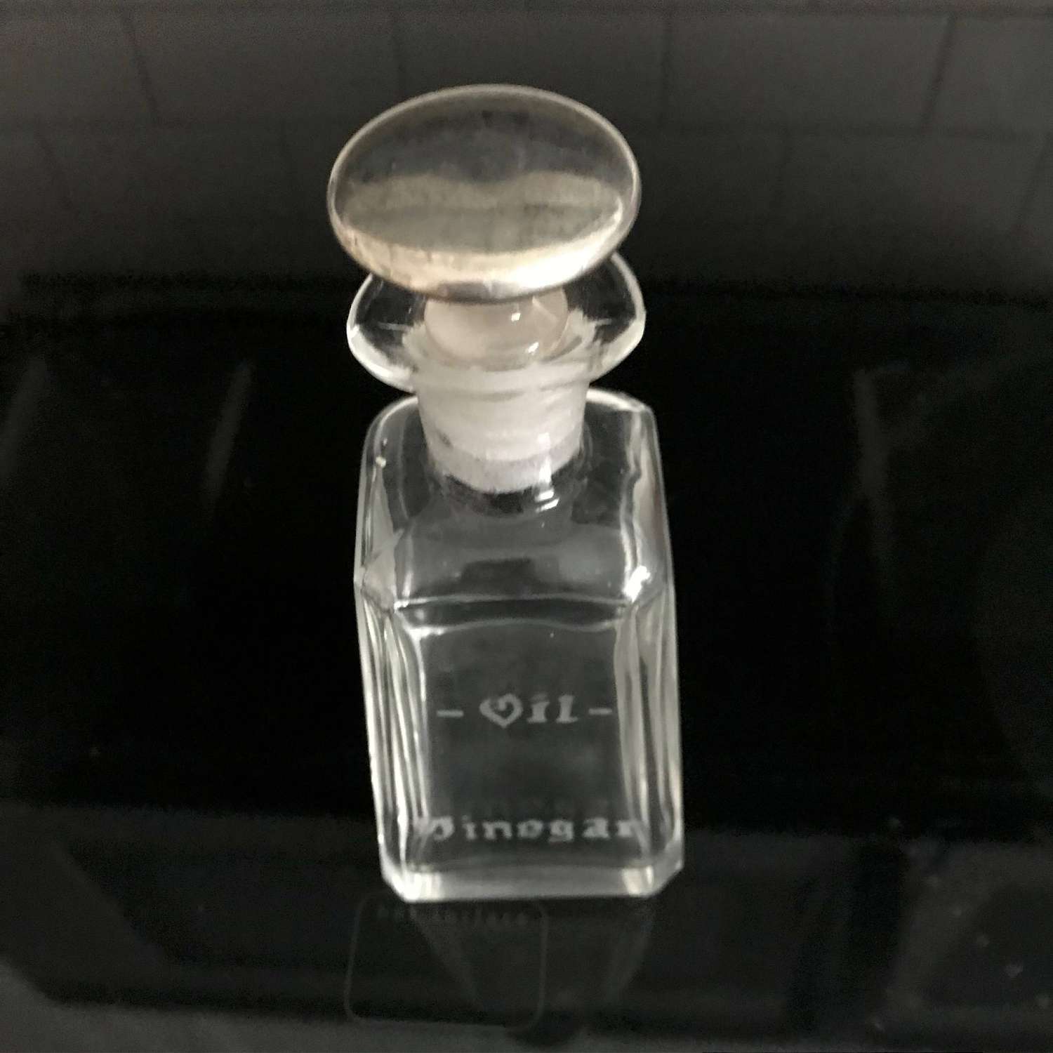 Vintage Oil & Vinegar bottle Crystal with sterling silver overlay lid ...