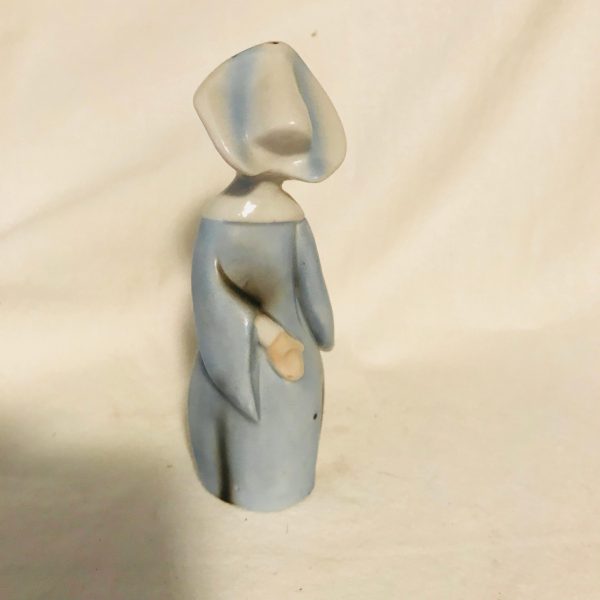 Vintage Porcelain Singing Nun Figurine Blue and white habit Mid Century Japan collectible display spirituality catholic religious religion