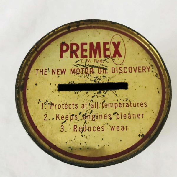 Vintage Premex Sohio Motor Oil Savings Bank Paper Label retro  Advertising Advertisment tin litho collectible transportation ads