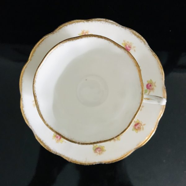 Vintage Royal Albert Tea cup and saucer Rose CHINTZ England Fine bone china gold trim farmhouse collectible display dining serving