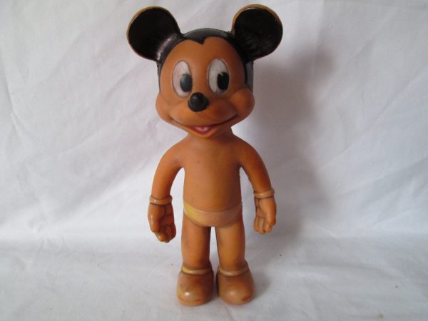Vintage Rubber Squeaky Mickey Mouse Very early Squeeze Doll #71 Walt Disney Prod. The Sun Rubber Co. Barberton USA