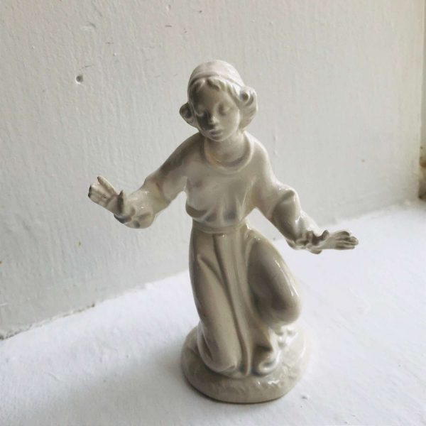 Vintage Saint Figurine Fine bone china blanc de chine gloss finish collectible religious catholic spirituality display