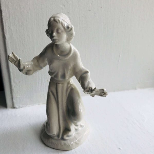 Vintage Saint Figurine Fine bone china blanc de chine gloss finish collectible religious catholic spirituality display