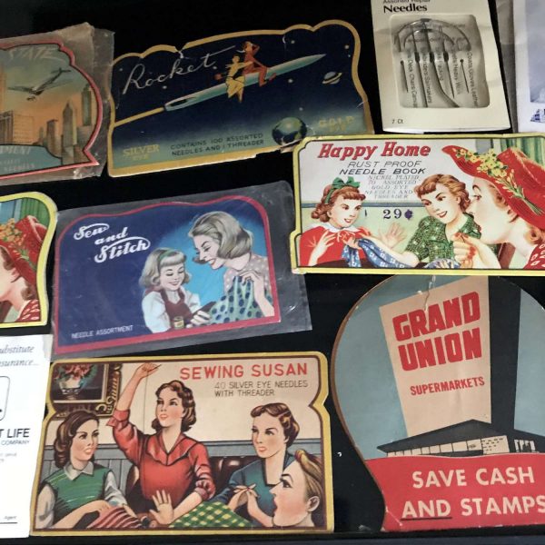 Vintage Sewing Needles Advertising display Lot 2  Sewing Machines collectible farmhouse 20 pieces