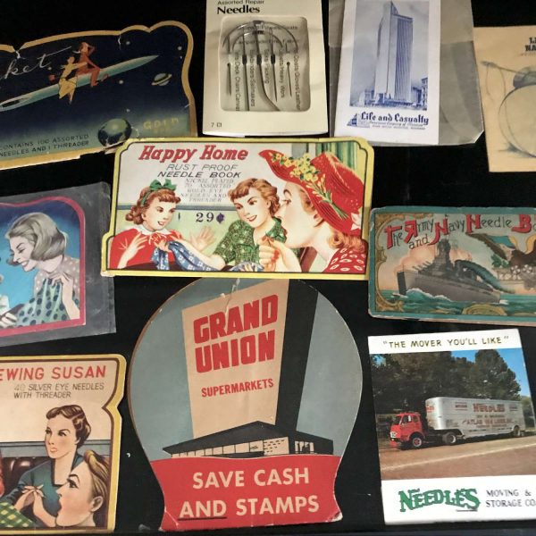 Vintage Sewing Needles Advertising display Lot 2  Sewing Machines collectible farmhouse 20 pieces