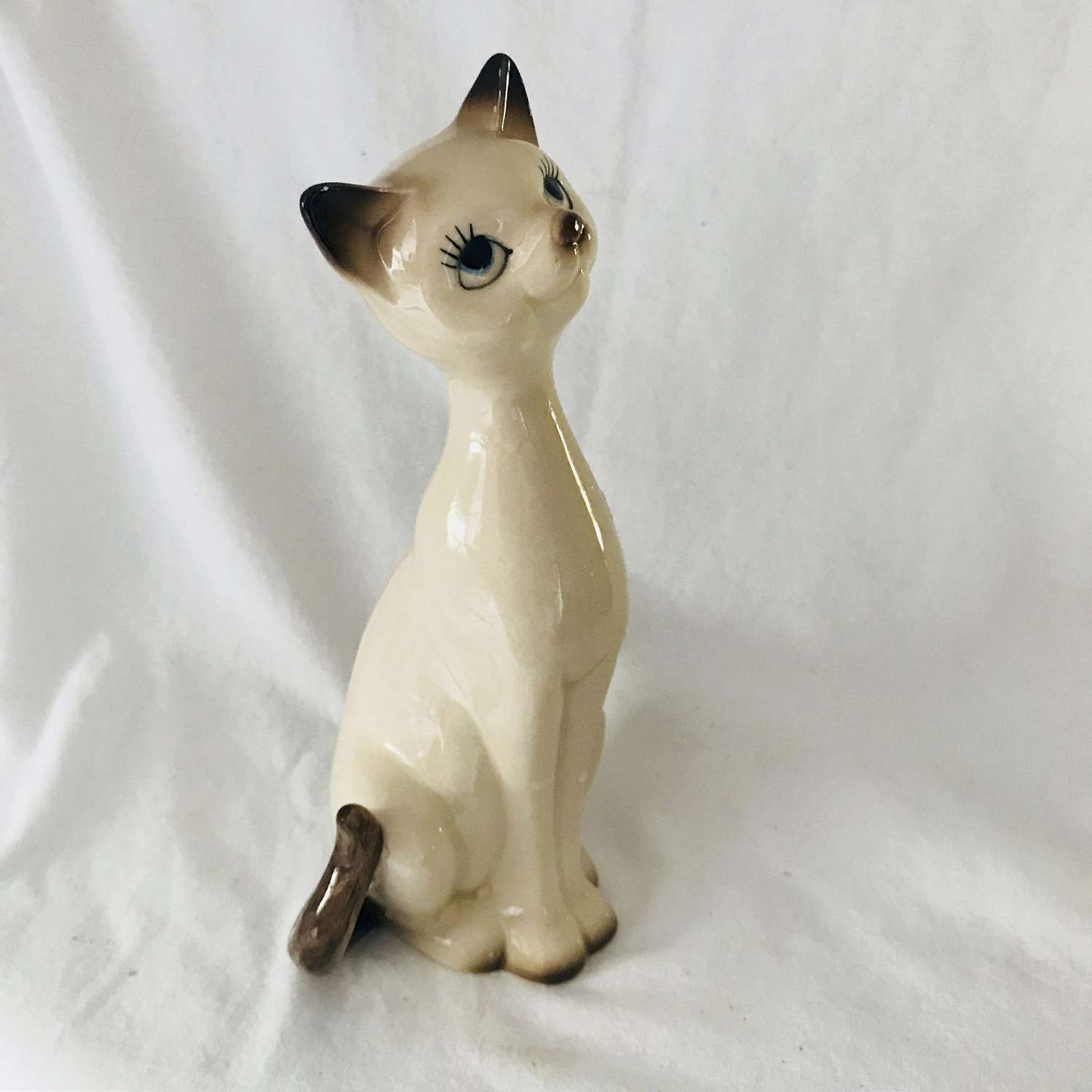 Vintage Siamese Cat Kitten Figurines Fine Bone China Quality Large