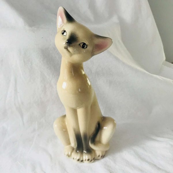 Vintage Siamese Cat Kitten Figurines Porelain Large cottage display farmhouse shabby chic collectible home decor