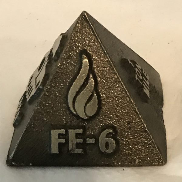 Vintage Steel Railroad Paperweight 1888-1988 marked FE-6 and 1 Ton Mile Pyramid shape 2lb weight office travel transportation collectible