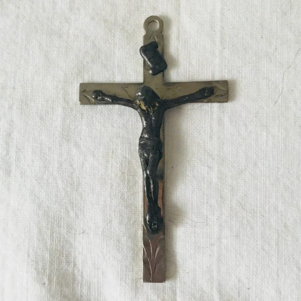 Vintage Sterling Silver Crucifix with raised Jesus marked sterling religious spirituality christian catholic church