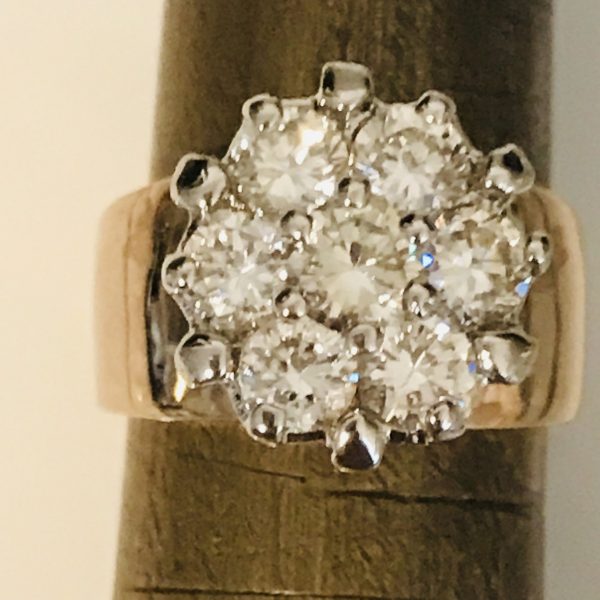 Vintage Sterling Silver Ring gold washed band with CZ's set in Sterling size 5 Evening special event collectible .925 Jewelry