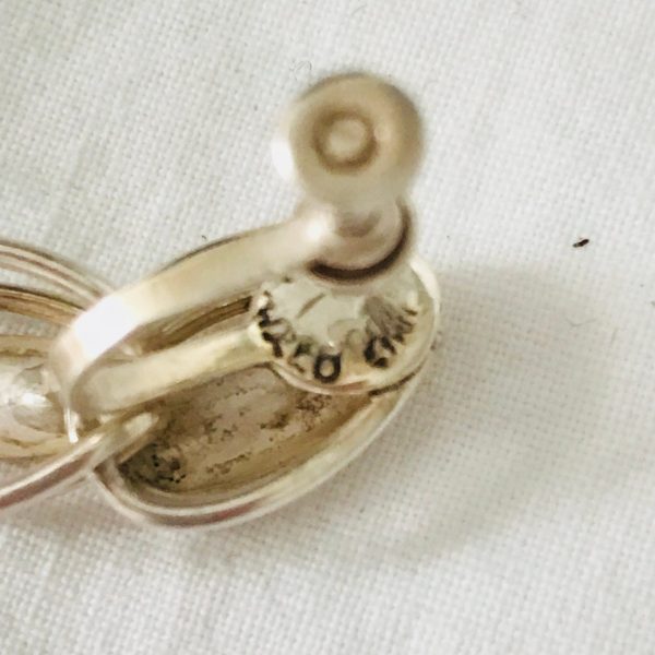 Vintage Sterling Silver Screw Back Earrings sterling collectible jewelry marked Sterling 6 grams Sleek Mid centry Drop earrings