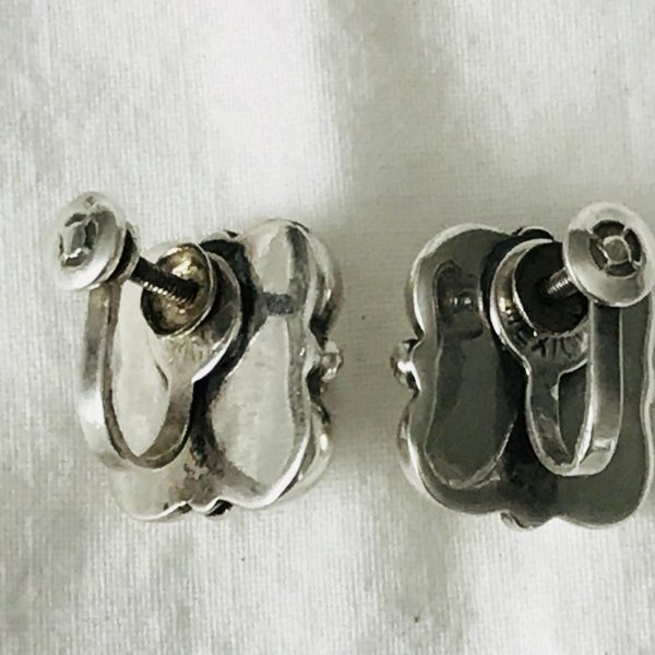 Vintage Sterling Silver Square Ball Earrings Screw Backs 10 grams Sterling Collectible jewelry vintage sterling silver signed