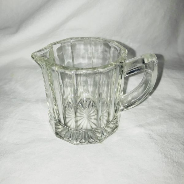 Vintage syrup pitcher paneled sides small creamer collectible display table ware kitchen farmhouse cottage bed and breakfast