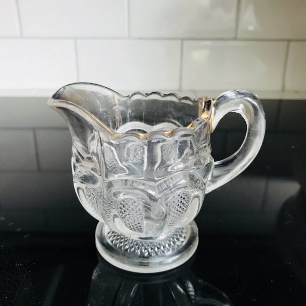 Vintage syrup pitcher paneled sides small creamer collectible display tableware kitchen farmhouse cottage bed and breakfast