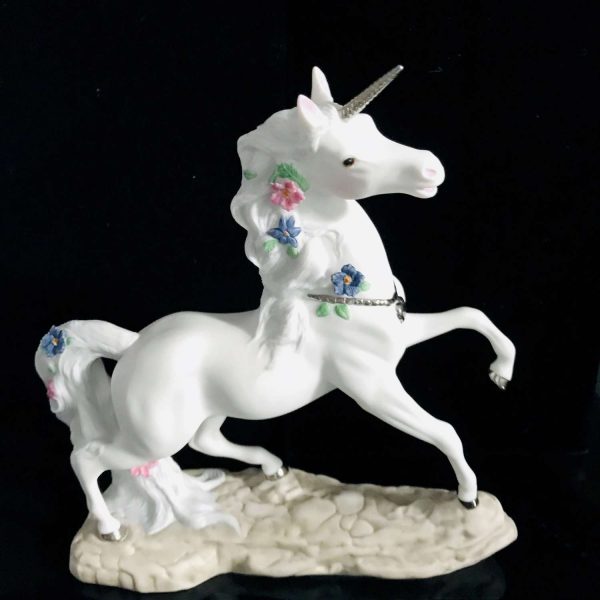Vintage Unicorn Princeton Gallery Love's Fancy Fine Porcelain 1992 Collectible Whimsical Gift Display horse