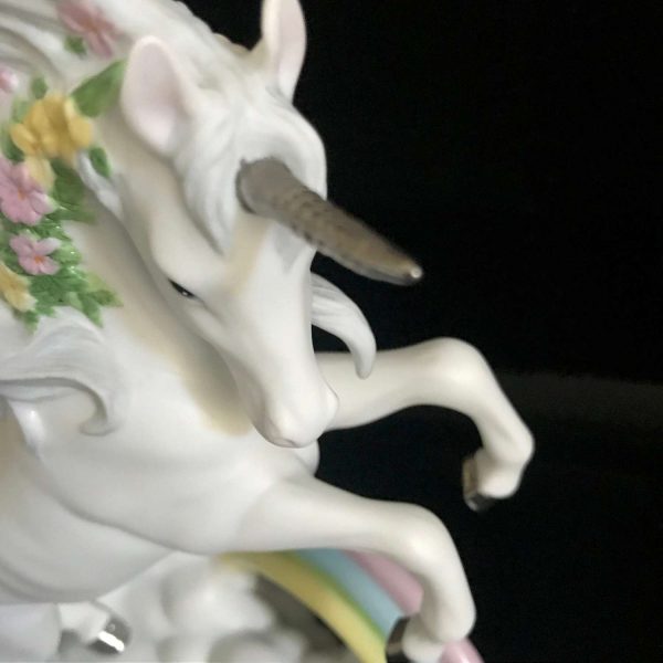 Vintage Unicorn Princeton Gallery Love's Rainbow Fine Porcelain 1996 Collectible Whimsical Gift Display horse