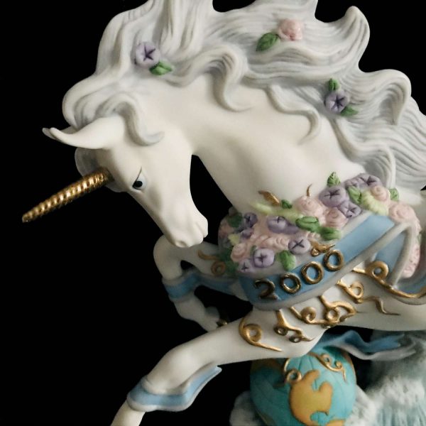 Vintage Unicorn Princeton Gallery The Millennium Unicorn Fine Porcelain 1999 Collectible Whimsical Gift Display horse