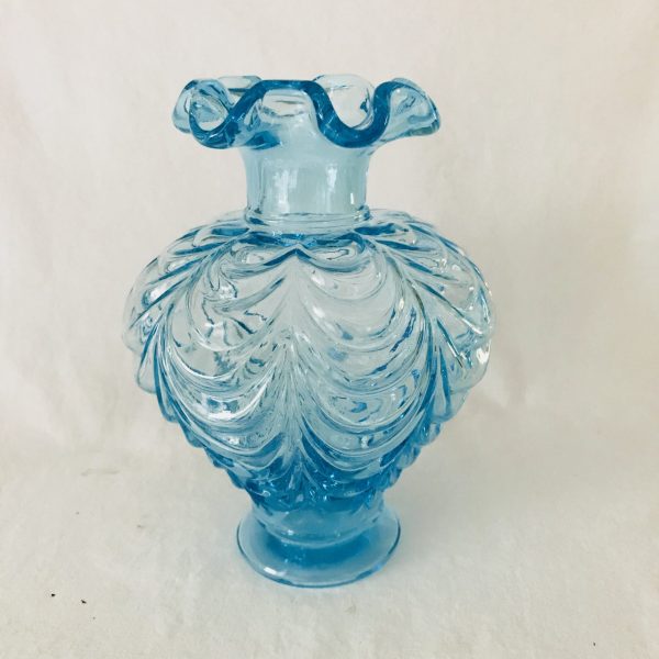Vintage Vase Aqua Blue drape Pattern Beautiful large vase Collectible Flower Vase display Farmhouse