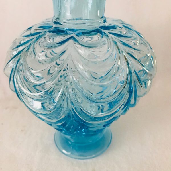 Vintage Vase Aqua Blue drape Pattern Beautiful large vase Collectible Flower Vase display Farmhouse