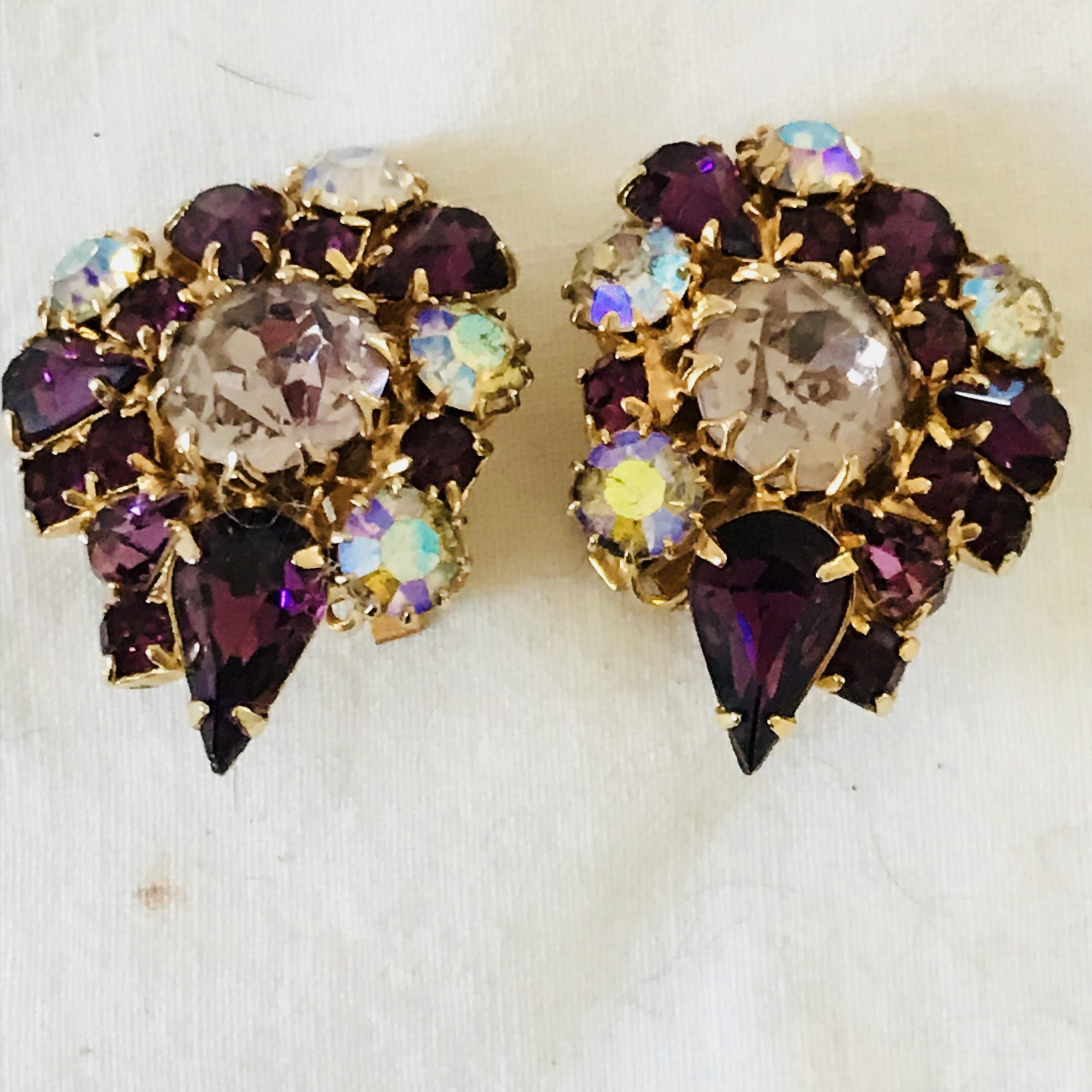 Purple Vintage Dome Clip-On Earrings – Vintage by Misty