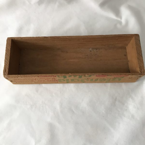 Vintage Wooden Cheese box storage kitchen collectible farmhouse display 2lb Yellow American Glendale Club Green Bay Wisconsin
