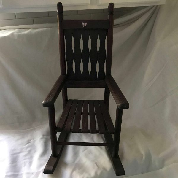 Vintage Wooden Rocking Chair Doll Bear Chair collectible display farmhouse pretend play furniture small Child size chair